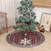 Plaid Snowflake Embroidered Tree Skirt - 120cm Christmas Decoration