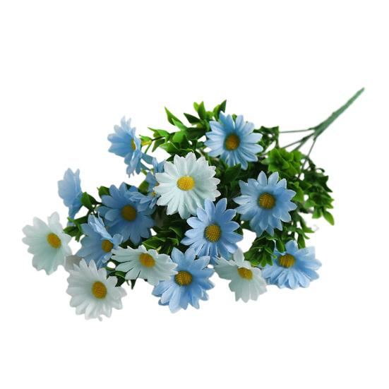 Artificial Flower with Green Leaves Realistic UV Resistant Fake Silk Flower Bouquet Indoor Outdoor Garden Patio Balcony Home Decoration