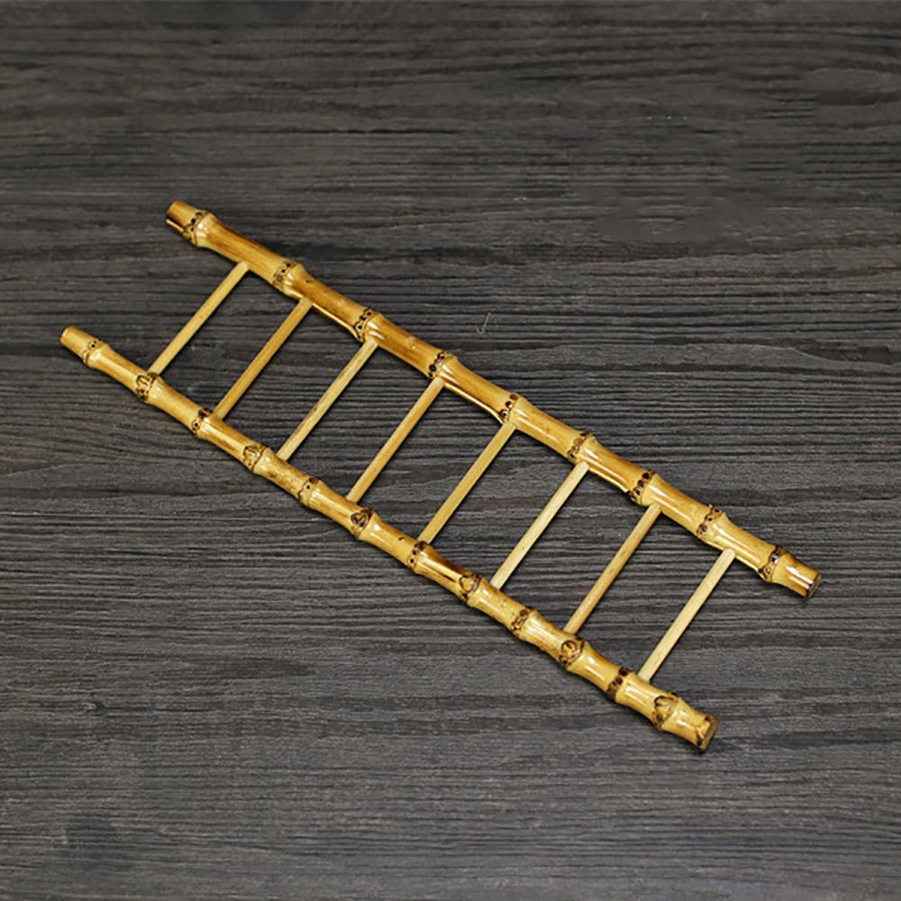 Multi-purpose Bamboo Ladder Cup Holder Yellow Tea Accessories  Desktop Ornament