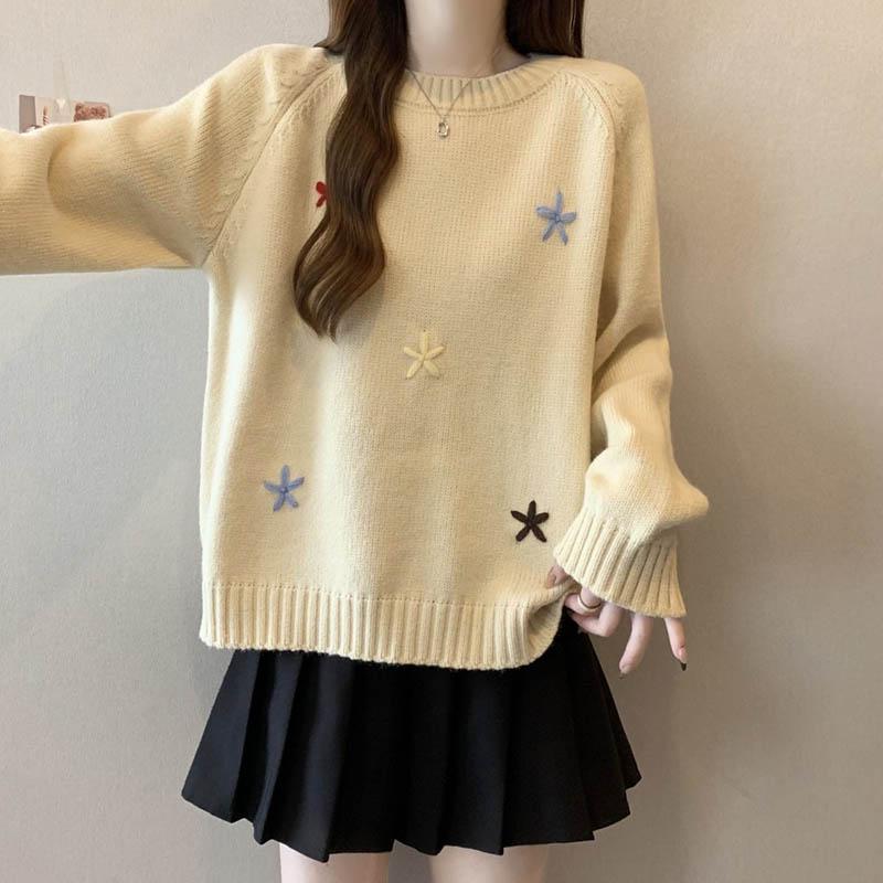 Sweater for Women Autumn Winter Thickened Warm Knitted Stretchy Long Sleeve Oversize Tops