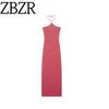 Zbzr Spring New Women Clothes Western Style Stripe Jacquard Neck Collar Midi Dress 6050801 330