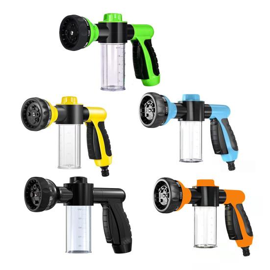 Car Wash Foam Cannon High Pressure Garden Hose Nozzle with Soap Dispenser Foam Sprayer with 8 Adjustable Spray Modes