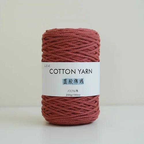 200g Round Strand Cotton Yarn, 100% Pure Cotton Rope Core Yarn, Hand Woven DIY Cushion, Bag, Tapestry, Cotton Yarn 3mm
