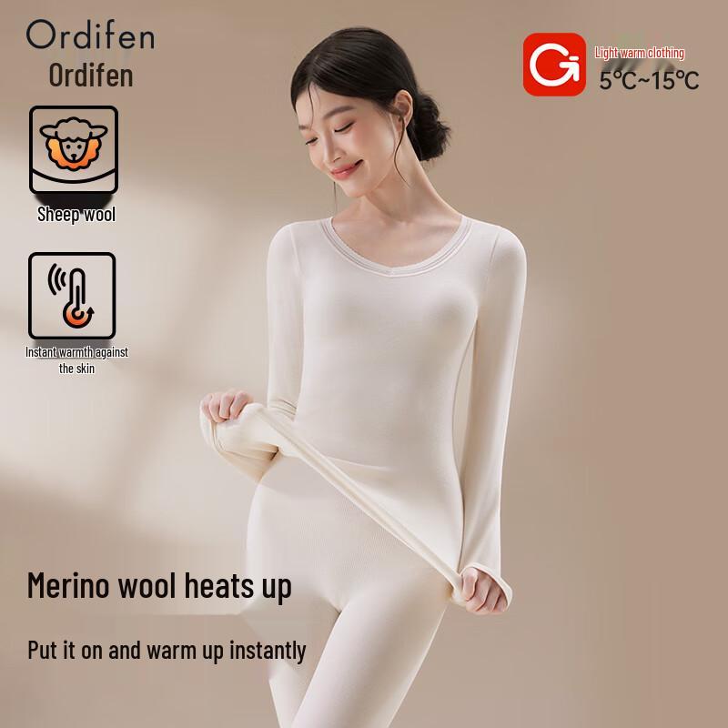 

Жіночий термокомплект Audifen з мериносової вовни з мереживом One Size