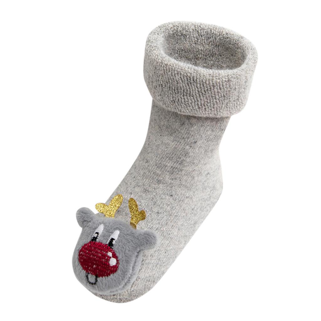 Toddler Kids baby Boys Girls Christmas Santa Deer - Knitted Warm Socks