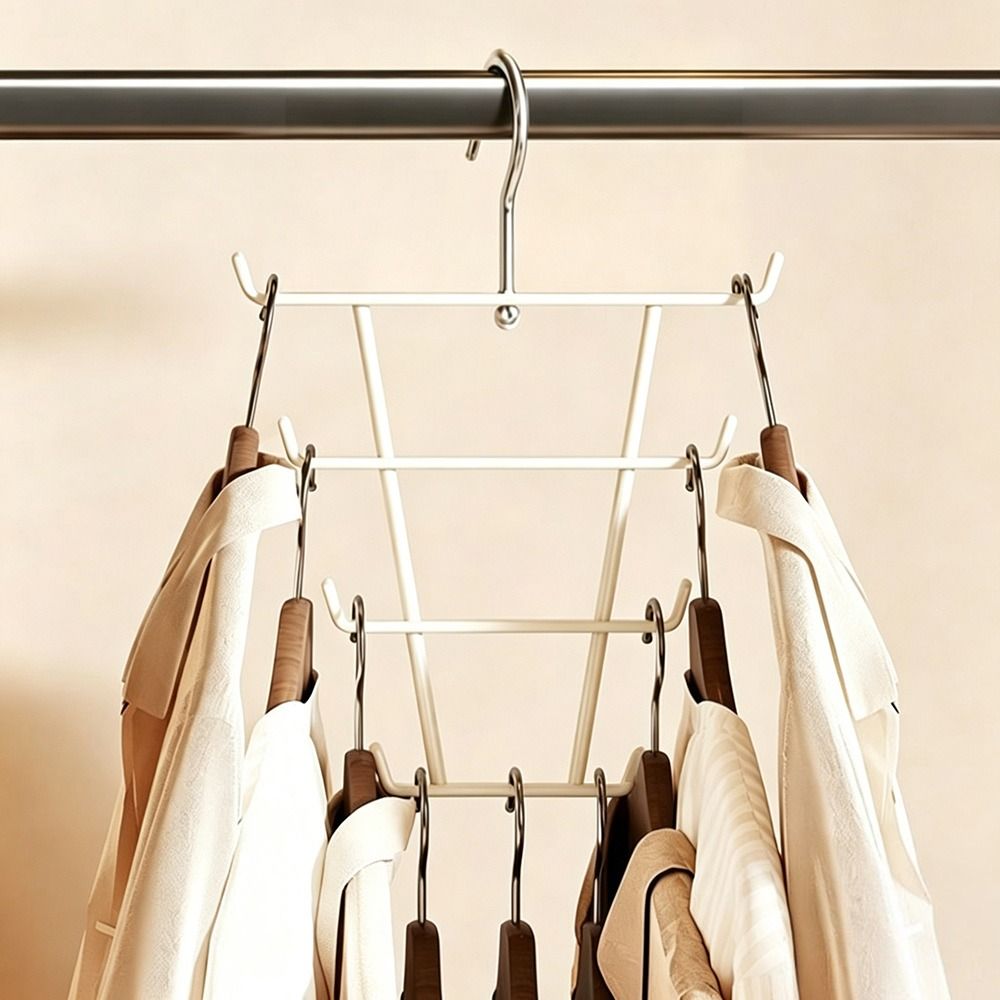 360 Rotating Clothes Hanger Rack Space Saving Wardrobe Storage Rack Home Organizer