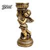 Modern Minimalist Home Accents Retro Angel Candle Holder Cupid Roman Column Stand Vintage Statue Decor Figurine Decorative Candlestick for Wedding,