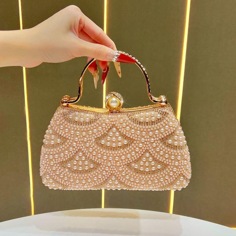 Borsa di Lusso Intarsiata di Diamanti per Serate Formali - Borsa a Tracolla alla Moda e Sofisticata