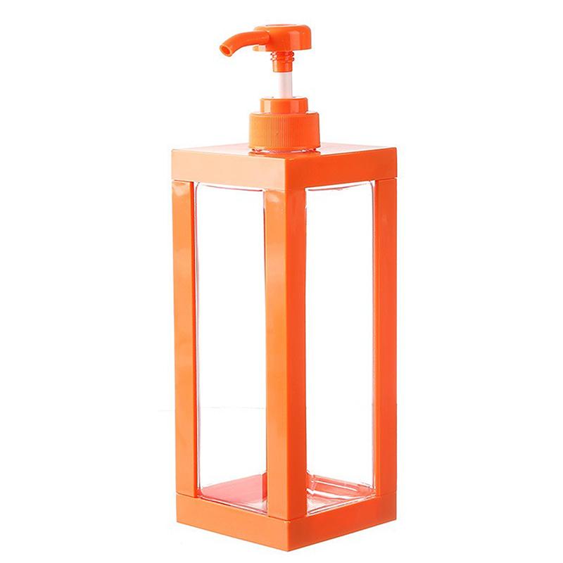 

Large-Capacity Lotion Dispensing Bottle Household Push-Type Square Bottle Bathroom Shower Gel Visual Hand Sanitizer Bottle 1000ml оранжевый