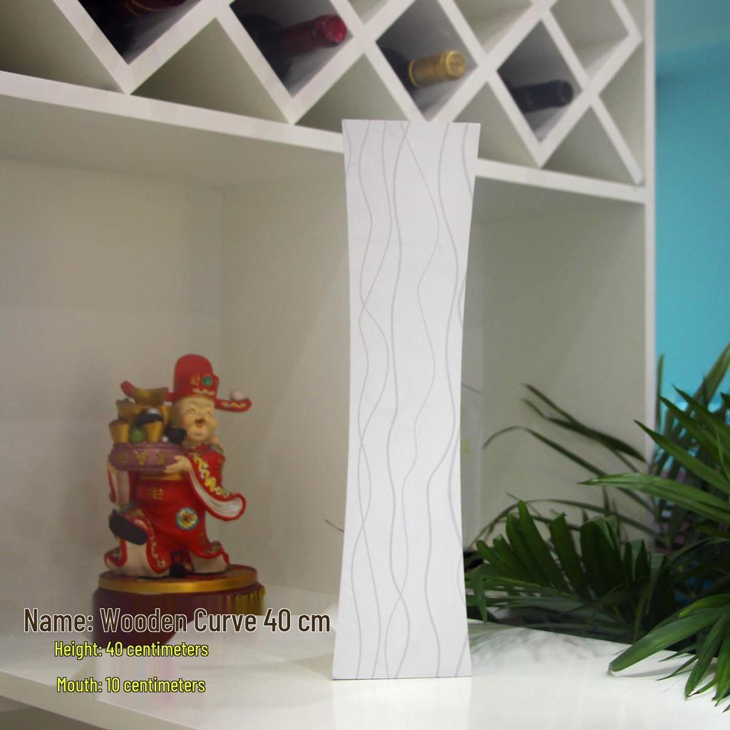 Nordic Large Resin Rattan Vase for Dried Flowers - Ceramic Look, Iron Art Floor Decoration.