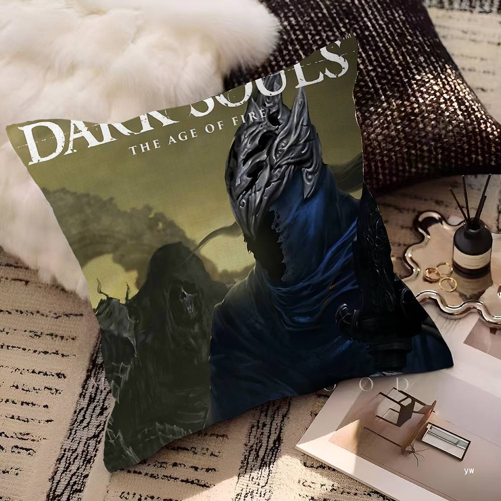 DARK SOULS Adventure Game Pillow Covers Cartoon Sofa Decorative Home Double-sided Printing Short Plush Cute Cushion Cover