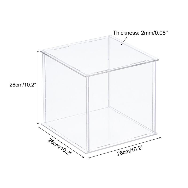 Clear Acrylic Display Box Case Countertop Organizer Stand Assemble Dustproof Showcase for Figures Toys Collectibles Crafts