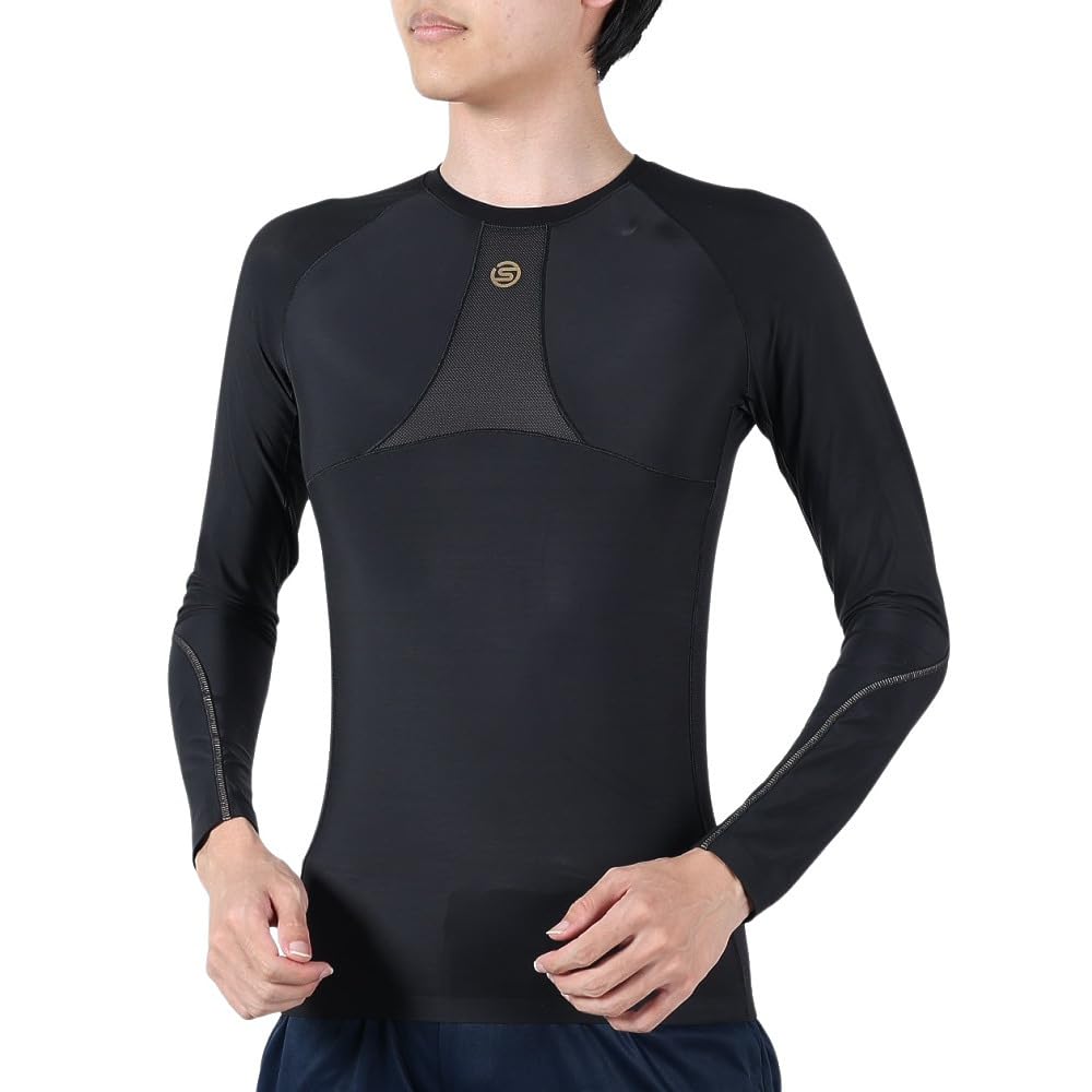 Skins Stretch Body Care Compression Long Size 18121510 Shirt, Wear, SERIES-5, Sleeve, Men's, Black, M,