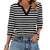 Women's Fashion Casual 3/4 Sleeve Print Shirt Women's V-Neck Tops