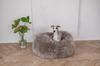 Oval Natural Sheepskin Pet Bed - Greige 120 Cm
