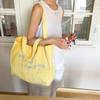Solid Color Canvas Totes Bag Casual Large Capacity Letters Shoulder Bag College Student Versatile Women's Handbag Commuting