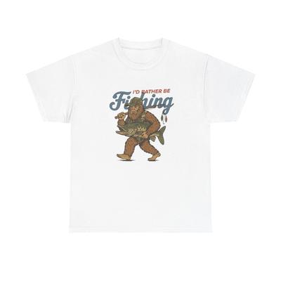 Id Rather Be Fishing Graphic T Shirt Unisex Heavy Cotton Tee
