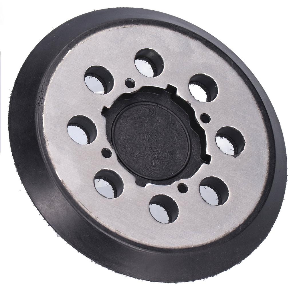 5in Polierstützteller 8-Loch Schwarz Aluminiumlegierung für Elektro-Exzenterschleifer Finishing Polieren