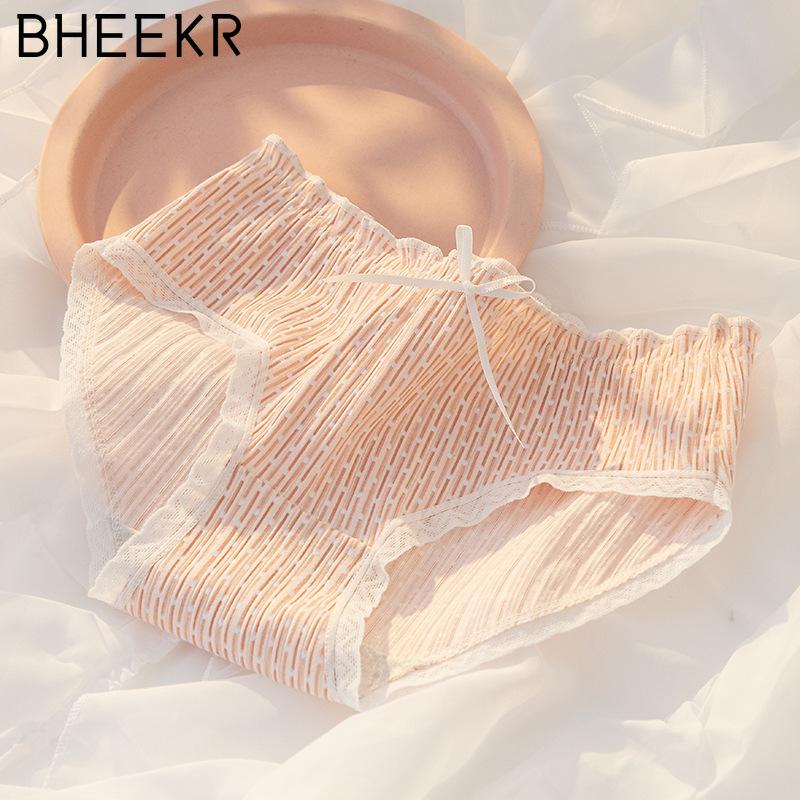 5 teile/satz Süße Bogen Spitze Rand Erdbeere Kissen Blume Gewinde Höschen frauen Reine Baumwolle Schritt Taille Tasche Hüfte Mädchen briefs