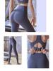 Women's Two-Piece Autumn Yoga Set: Padded Beautiful Back Sports Bra & High-Waisted Butt-Lifting Leggings