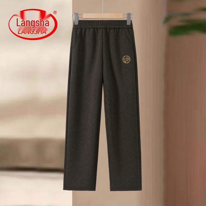 LangSha Mid-Aged Women s Embroidered Straight-Leg Casual Pants 5XL