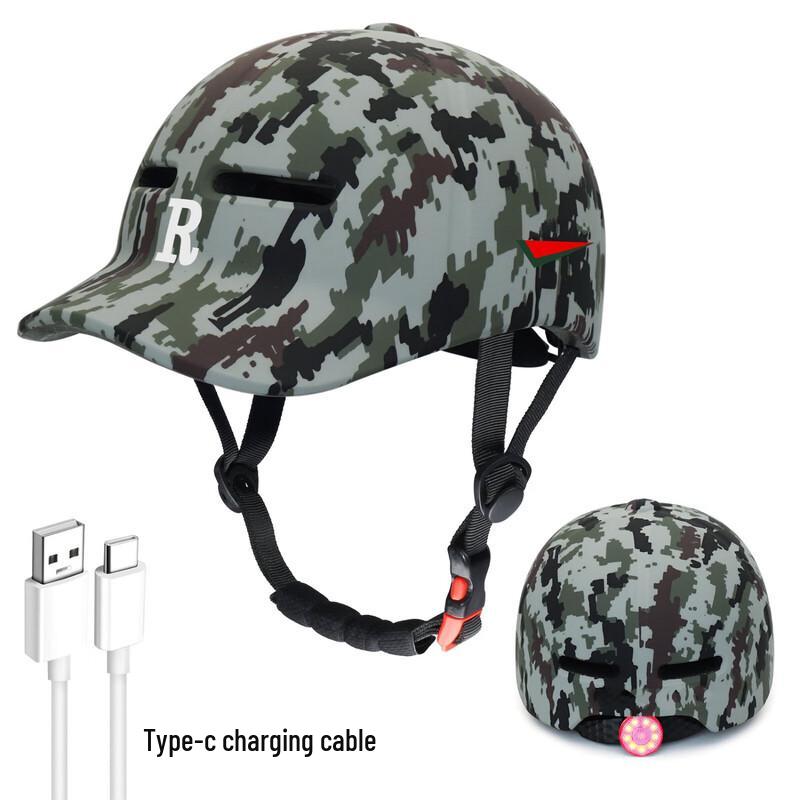 Cycling Helmet with Integrated Light L