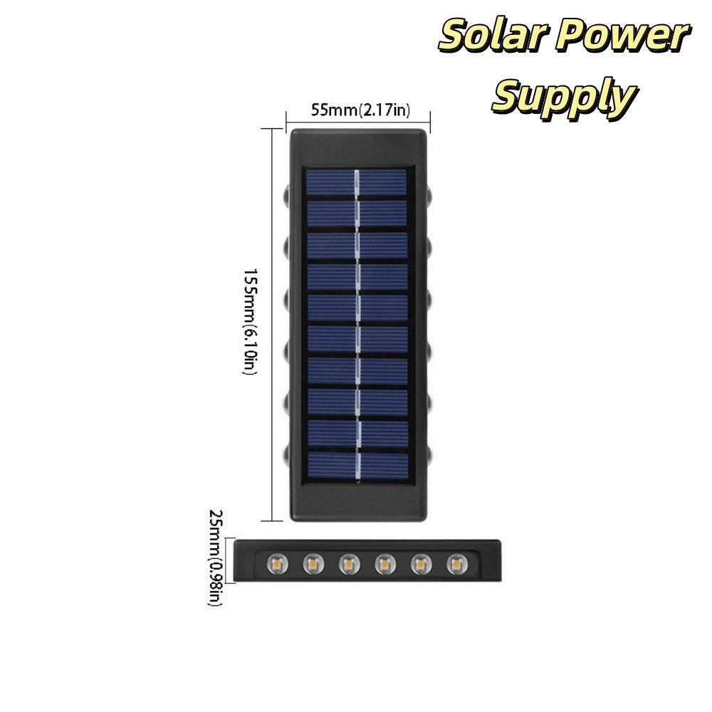 Waterproof Solar Light Lamp Warm Light Up And Down Luminous Solar Wall Lamp 4/6/8/10/12/16LED Outdoor Solar Lights Halloween