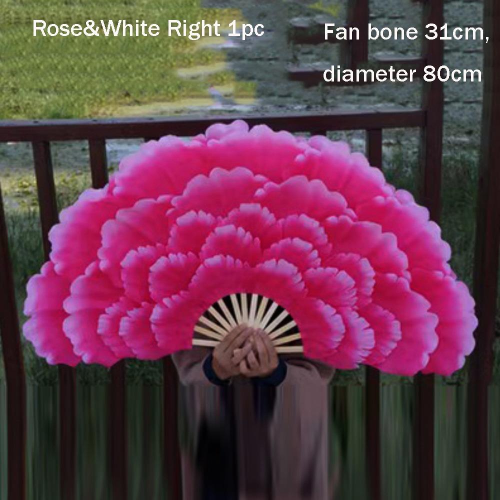 4/5-слойный двусторонний веер-цветок пиона 80/90 см, большой лепестковый веер для взрослых, танцевальный веер Янко Rose Right