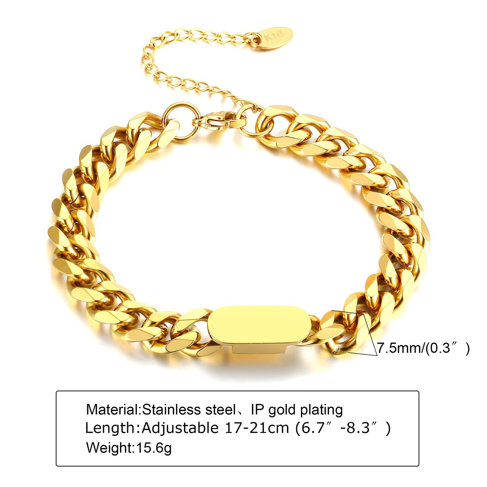 

Bracelet Stainless Steel Bracelet Women S Bracelet Zircon Coarse Chain Jewelry, Accessories