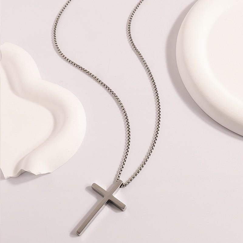 Titanium Steel Cross Necklace - Luxury Design for Women