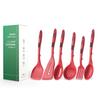 Set 6 Utensili da Cucina in Silicone Antiaderente Spatola Crema Burro Coltello Raschietto Pennello Olio Frusta Clip per Alimenti Utensili da Cucina