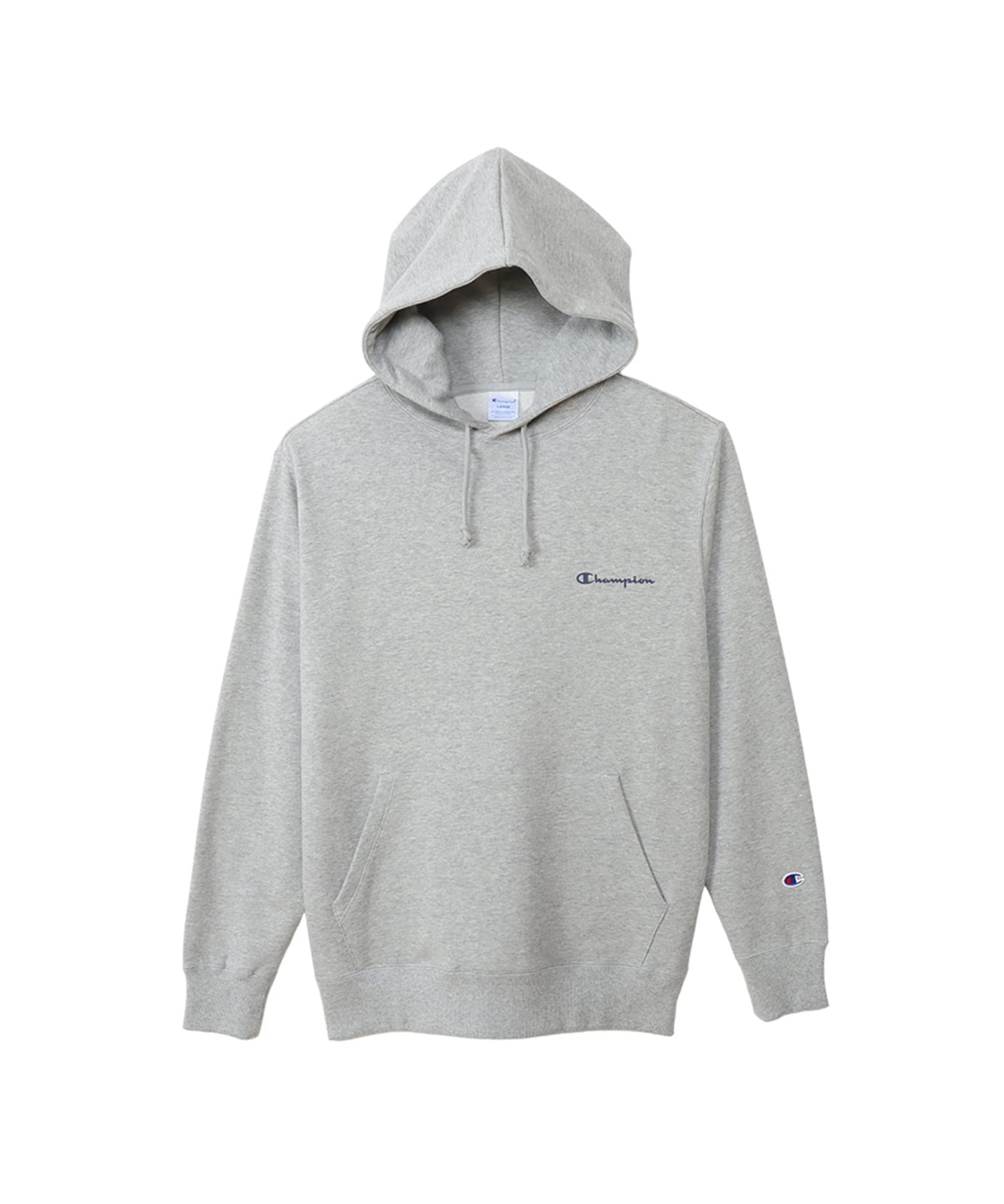 

Champion Basic Long Sleeve Cotton Hoodie with USA Script Oxford Men s Logo, Gray, C3-Y119