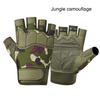 Tactical Gloves Fingerless Gloves for Men Riding Work Gear Anti Skid Camo Fleece Half Finger Gloves