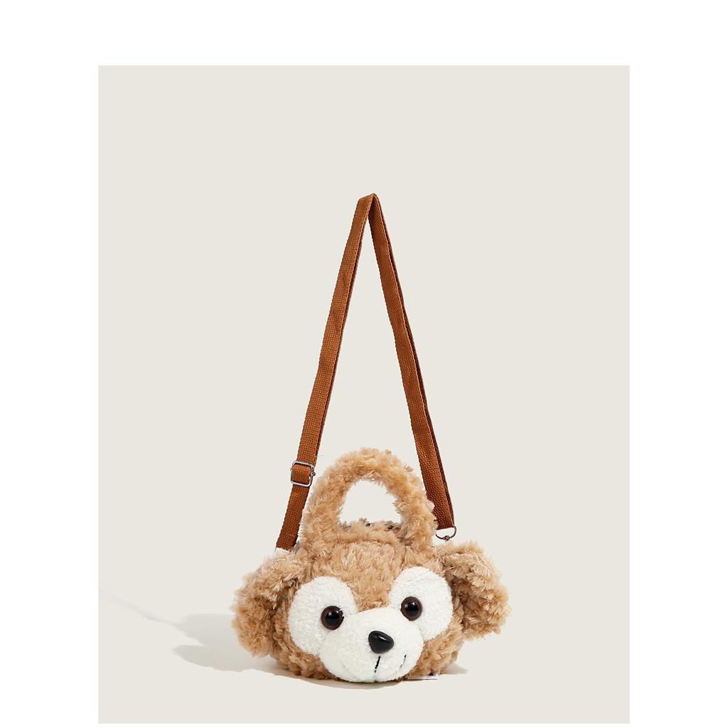 High-value cartoon cute plush bear shoulder portable messenger bag