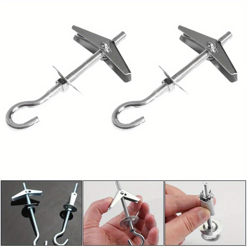 6Pcs/Lot Ceiling Rotary Hook Reusable Metal Spring Toggle Wing Bolt Hook for Hanging Lamps Bedspreads