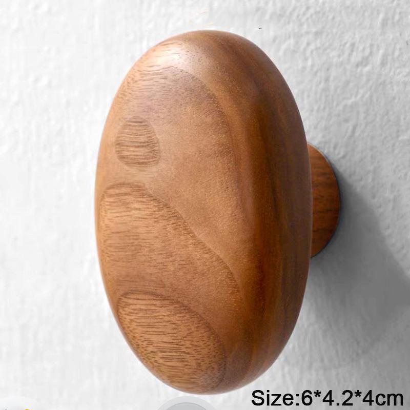 1/4pcs Walnut Wood Hooks Solid Wood Handle Key Clothes Bag Hanger Hook Kitchen Bathroom Robe Coat Towel Organizer Decor Hook