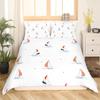 Nautical Sailboat King Queen Duvet Cover Coastal Sailing Boat Bedding Set Sea Adventure Comforter Cover Polyester Quilt Cover
