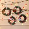 Artificial Christmas Wreath Hanging Simulation Xmas Garland Reusable Indoor Decoration Ornament Pendant Background Decor