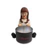 Halloween Creepy Little Girl Statue Storage Bucket Tabletop Spooky Party Decor For Home Office Centerpiece For Teens Adults Gift