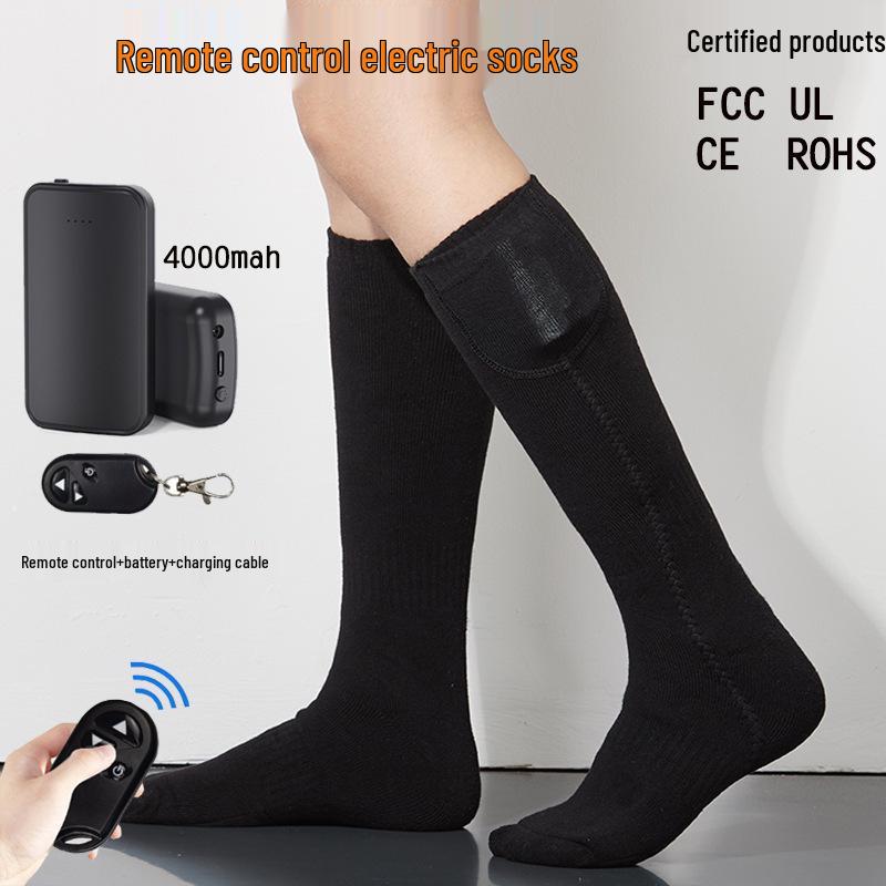 Unisex Elektrisch Beheizte Socken mit Fernbedienung für Kälteschutz im Freien - Ideal für Radfahren und Skifahren