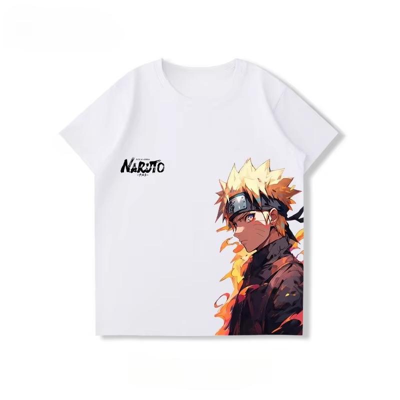 New Trendy Childrens Tshirt with Pure Cotton Naruto Anime Naruto Sasuke Hinata Peripheral Printed Parentchild Outfit Tshirt S
