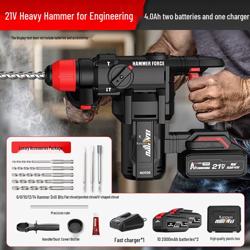 

Nanuway NW-H5282W Brushless 21V Heavy-Duty Rotary Hammer CN plug (adapter included)