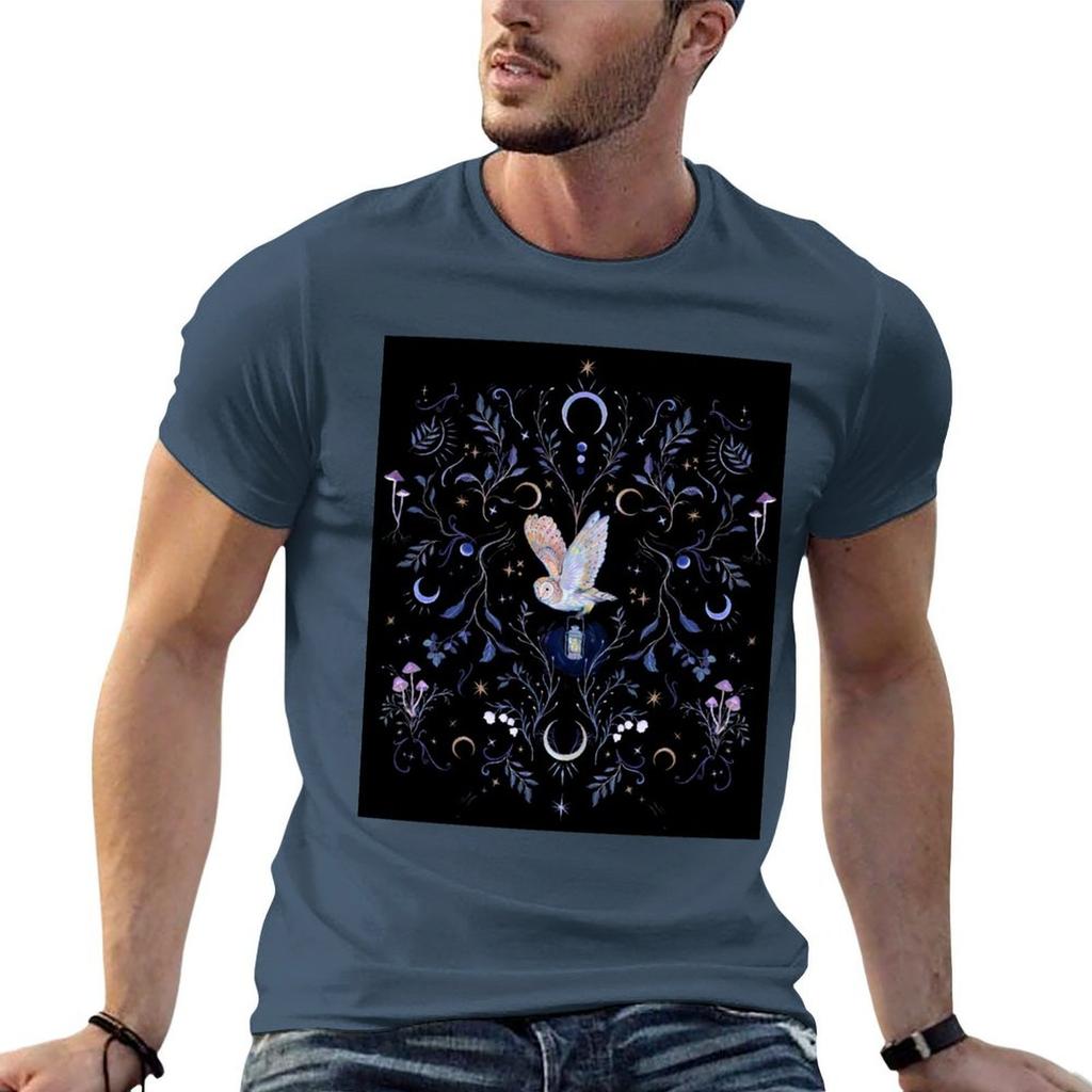 Owl Moonlight TShirt Man Graphic T Shirt Essential T Shirt TShirt