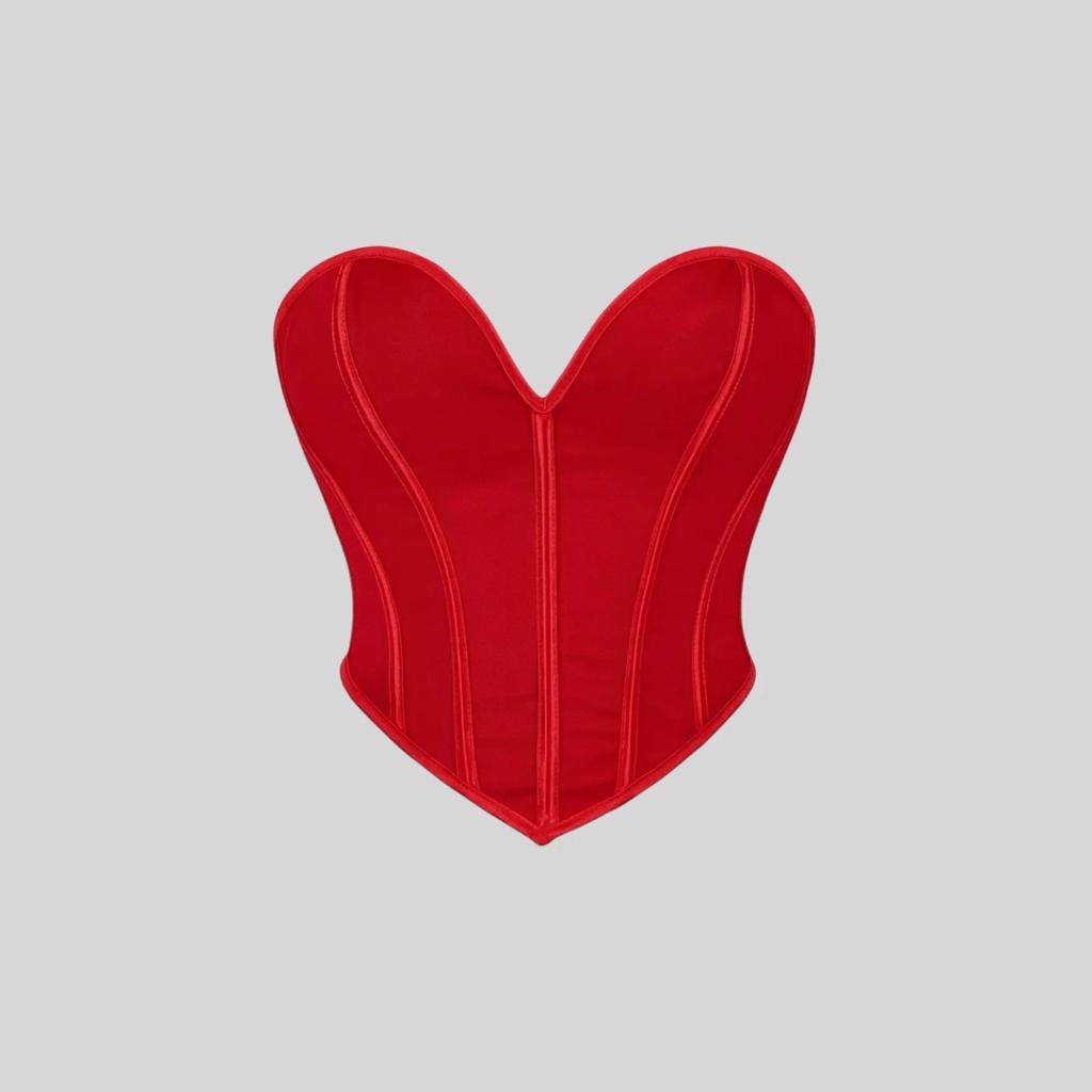 Damen Süßes Herzförmiges Trägerloses Korsett, Schulterfreies Taillenformendes Oberteil, Sexy Weste-Stil Mieder, Kann Außen Getragen Werden