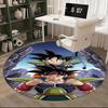 1pc Dragon Ball Z Goku & Vegeta Anime Cartoon Design Round Carpet for Office Chair Mat, Non-Slip Rug Suitable for Home Decor, Living Room, Bedroom