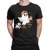 Cute Halloween Novelty 100 Cotton Tshirt Ghost Coffee Golden Doodle Dog Halloween Tops Tees For Unisex
