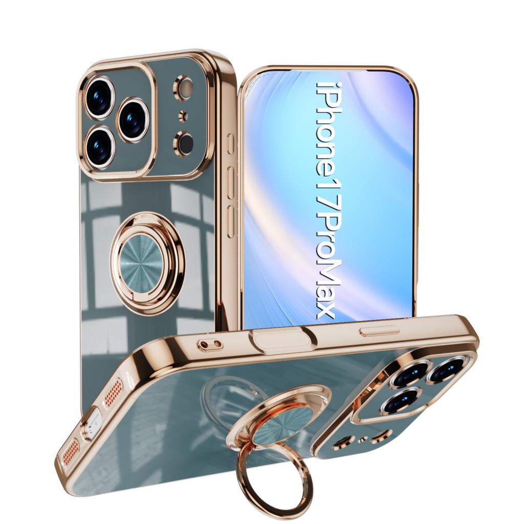 Applicable to iphone17Pro electroplated ring mobile phone case Apple 16/15 all-inclusive soft edge protective case 14promax