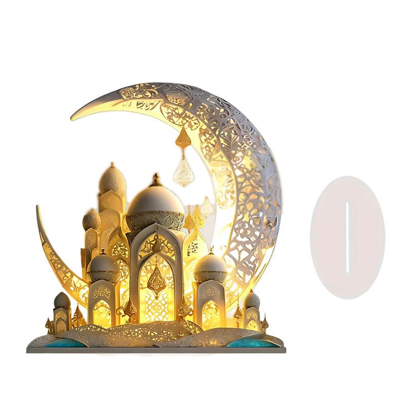[H] Ramadan Tischdekoration Schöne Eid Al-Fitr Dekoration Acryl Mond Ornament Ramadan Countdown Ornament Für