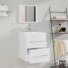 3114163 vidaXL Meuble lavabo avec bassin intégré Blanc Bois d'ingénierie