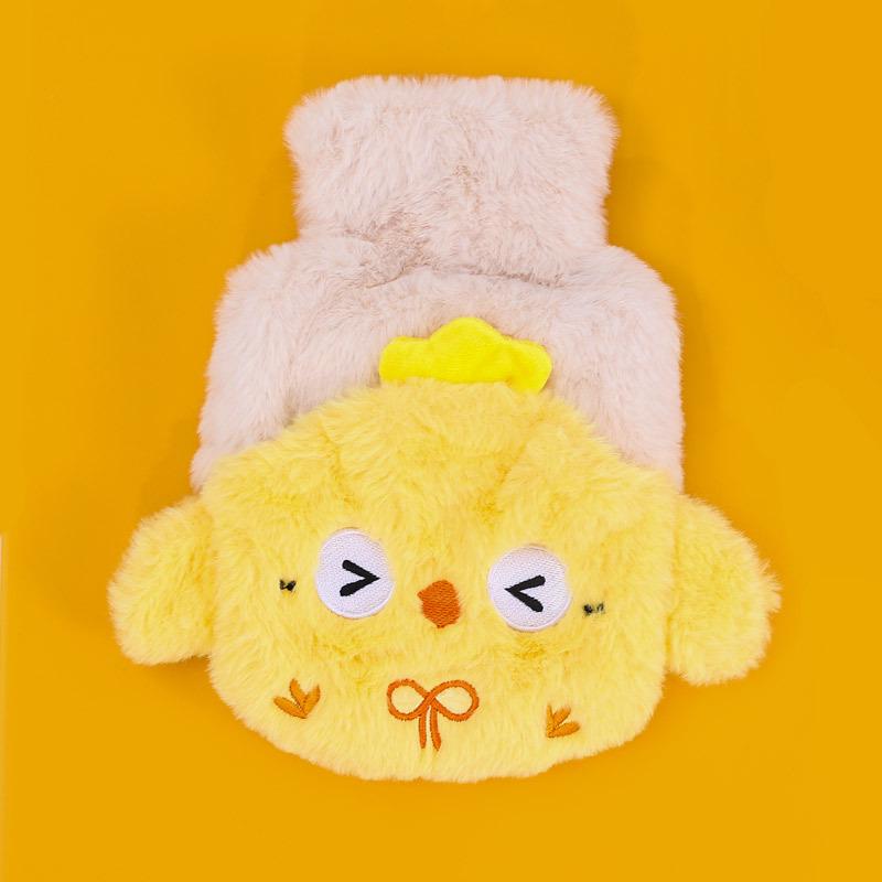 Cartoon Plush Hot Water Bottle & Hand Warmer - Removable, Washable, Cute Design for Students and Babies